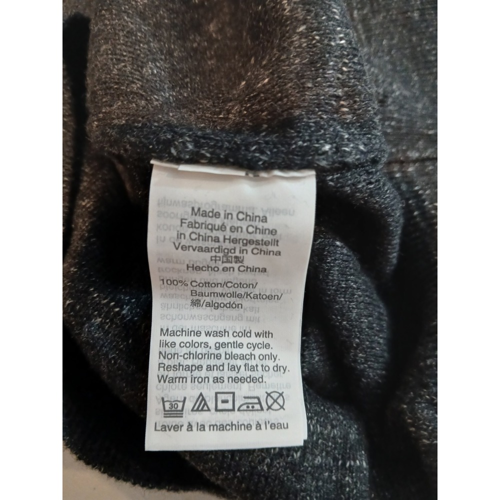 J.Crew Mercantile M Cotton Mens Charcoal Gray Marled Cotton Raglan Sweater New - Picture 8 of 9